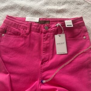 Judy Blue Women's High Rise Fuchsia Jeans